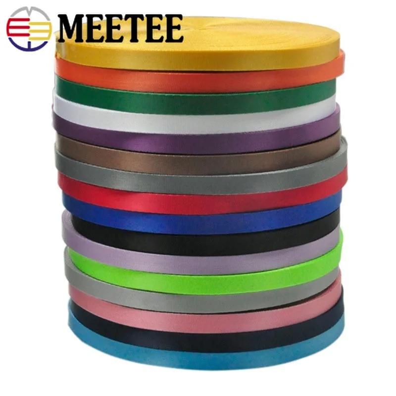 45meters Meetee 10mm Colorful Nylon bing Ribbon Straps Bias Tape For Handmade Work Cards