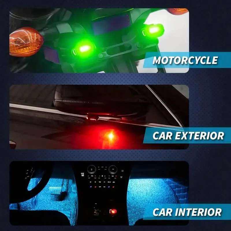 Bright LED Strobe Lights - RGB Flash Safety Car Night Kit