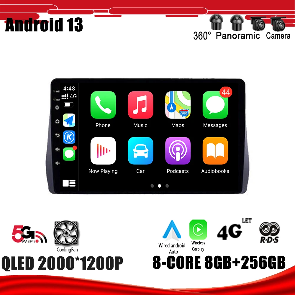 

Android 13 для TOYOTA WISH 2009 - 2018 автомобильное радио, мультимедийный плеер, навигатор GPS DSP Carplay WIFI