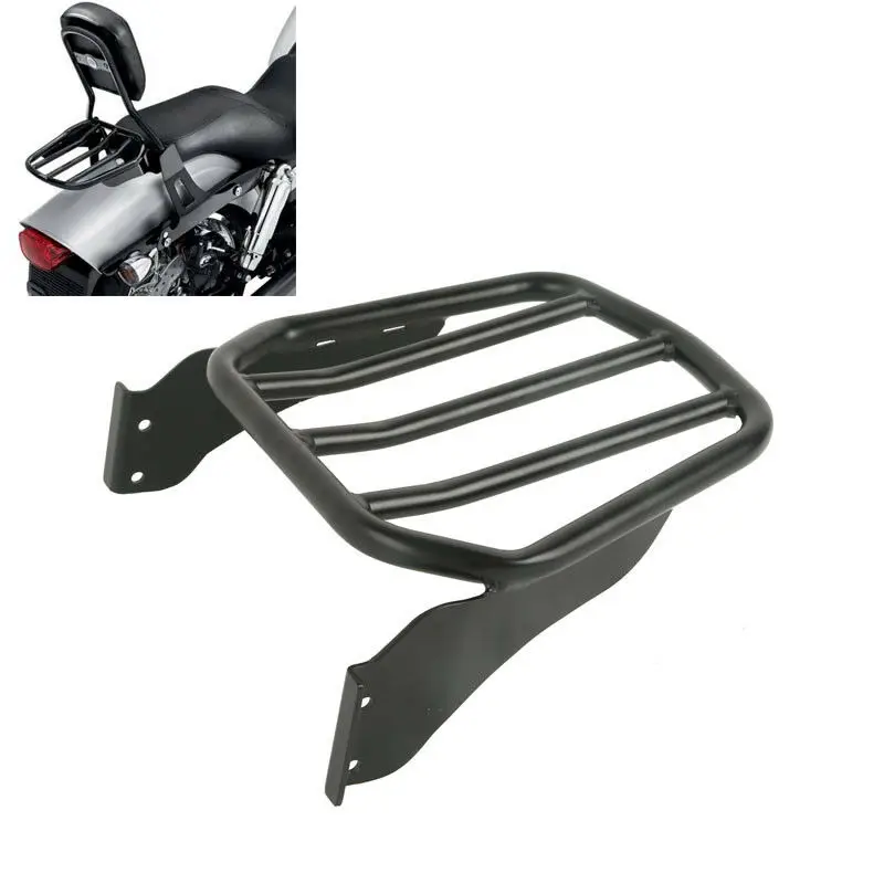 Motorcycle Black/Chrome Sissy Bar Sport Luggage Rack For Harley Fat Boy