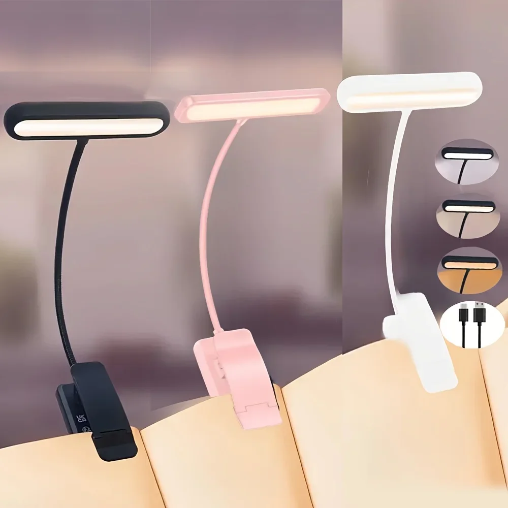 Multi-Color Portable USB Rechargeable Clip-On Reading Lamp