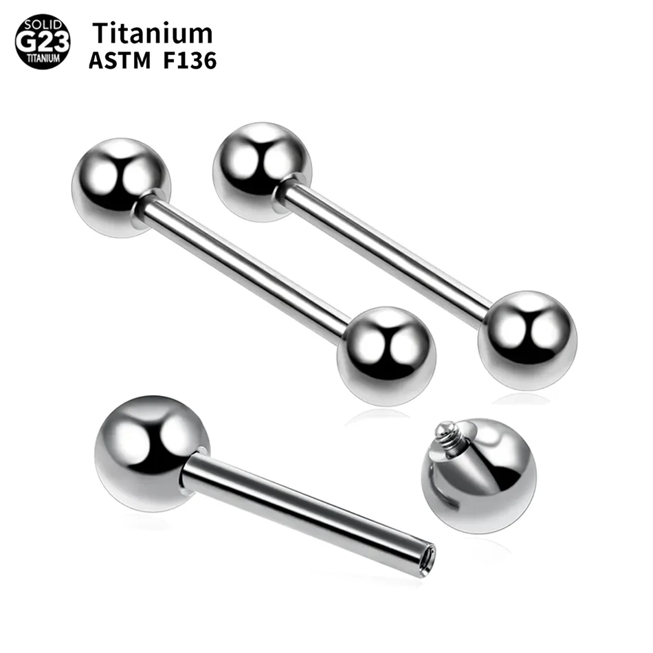 1PC Titanium Tongue Piercings Internally Threaded Industrial Barbell Tongue Ring Bar Ear Tragus Helix Piercing Body Jewelry piercing jewelry body piercing jewelry body jewelry