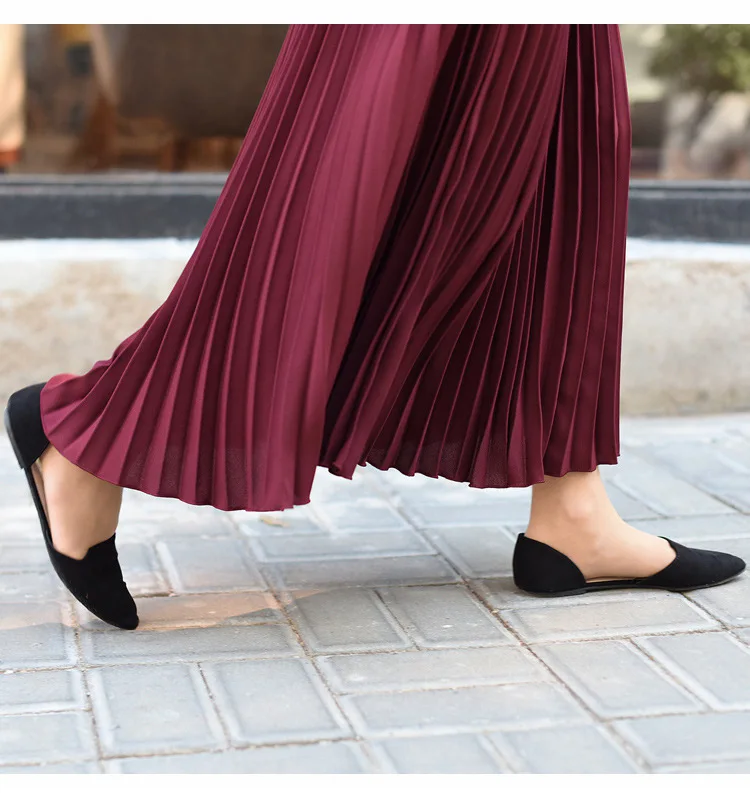 white pleated skirt TINT ERA High Waist Skirt Spring Autumn New Temperament Thin Chiffon Hand-pressed Crepe Pleated Large Swing A-line Skirts Women crop top and skirt