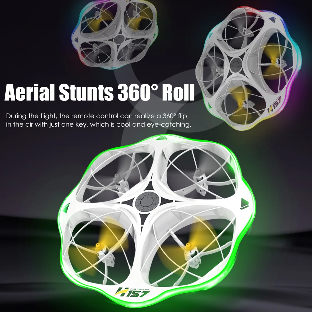 H157 Mini Drone Dron Dual Control Quadcopter Cool LED Pocket UFO Small Gesture Remote Control Aircraft Plane Obstacle Avoidance 4