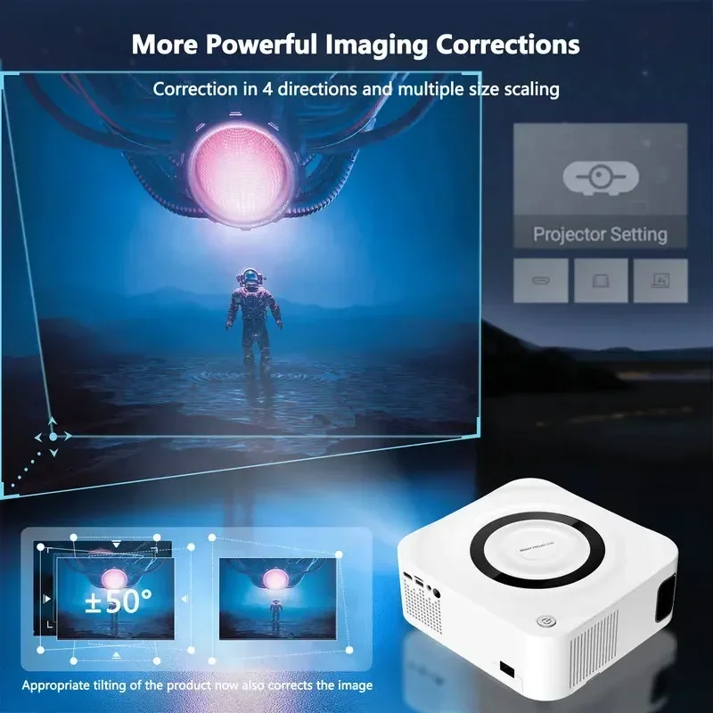 Vivicine Portable Mini Projector Y9 FHD 1080P Full HD Beam 4K Video WiFi Android Projector 3D Movie Home Theater