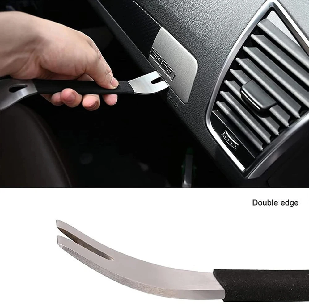 Neues 5-teiliges Auto-Innenraum-Clip-Panel-Verkleidungs-Installations- und Entfernungswerkzeug aus Edelstahl – Mehrzweck-Hebelplatte für die Umrüstung und Installation – Detail 11