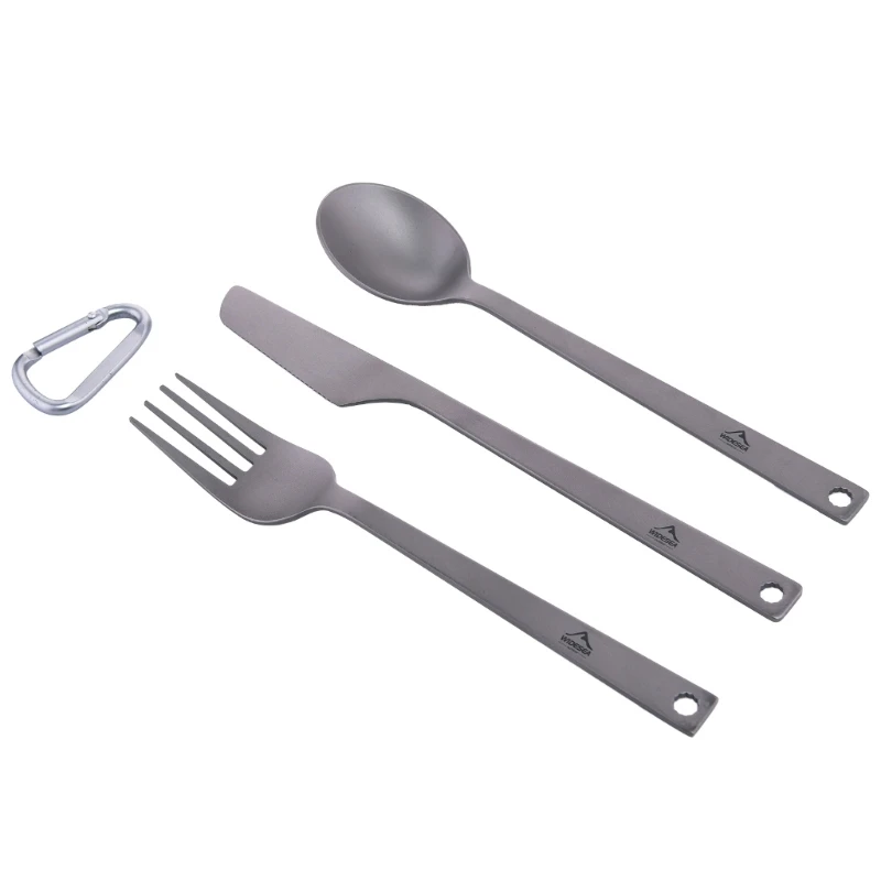 

3 Pieces Multi-Functional Camping Cutlery Set Metal Spoon Fork Knife for Outdoor TOP quality