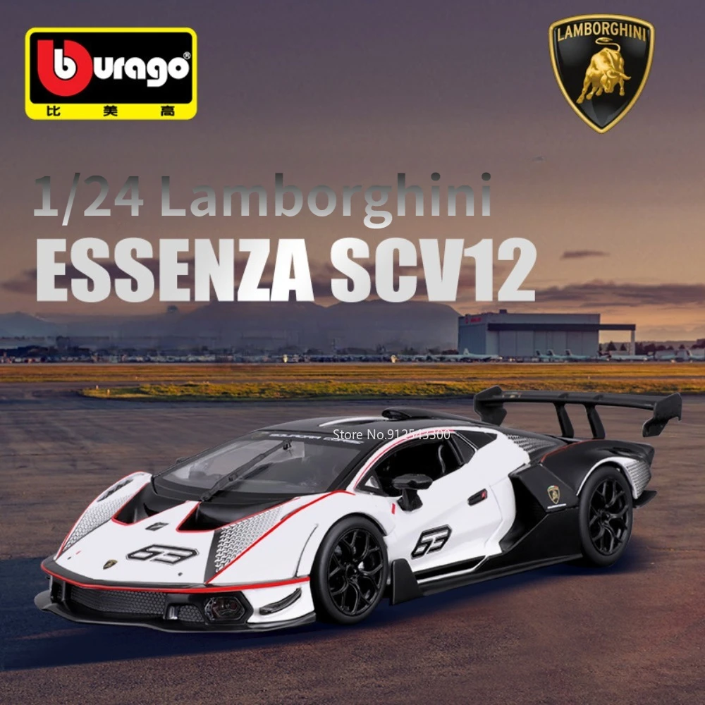 

Bburago 1/24 Lamborghini EssenzaSCV12 Toy Supure Car Model Alloy Diecast Static Simulation Scale Toys for Boys Collectible Gifts