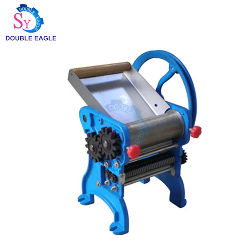 Household Cast Iron Manual Dough Roller Noodle Making Machine Bearing Style Hand Pasta Maker Equipment With Two Blades