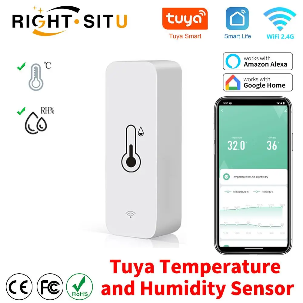 TuyaWiFiTempHumiditySensorSmartLifeRemoteMonitorforSmartHome