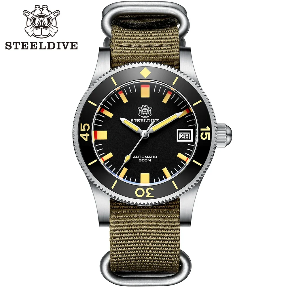 

STEELDIVE New Super Luminous NH35 Men's Mechanical Watches Ceramic Bezel 41mm Stainless Steel Case 300M Waterproof Diving Watch