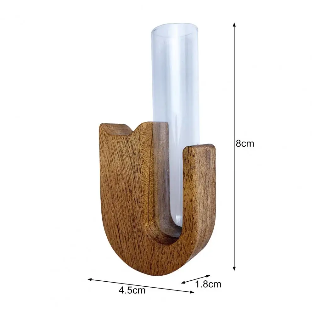 Hydroponic Plants Test Tube Vase Wooden Cat Dog Whisker Collector Refrigerator Magnet Propagation Vase Home Fridge Decoration