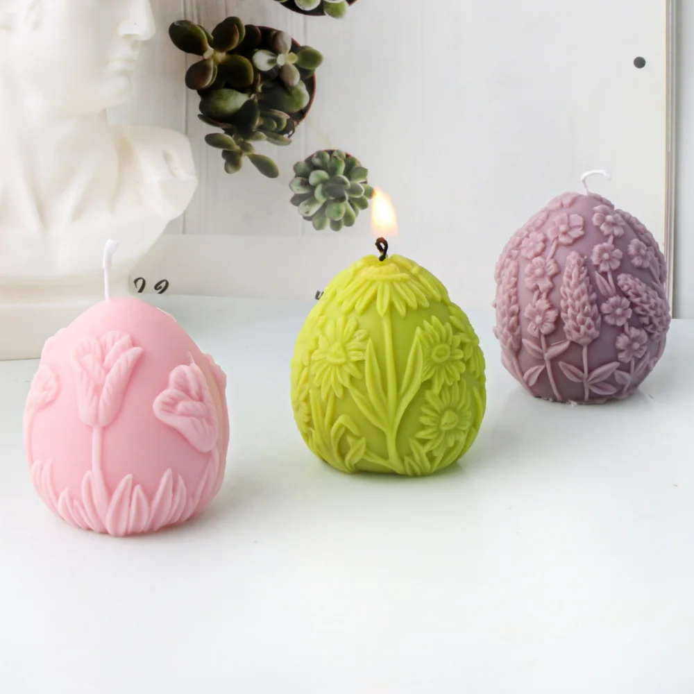 Silicone Candle Mold Easter Egg Bunny DIY Aroma Soap Kit
