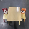 Kids Table and 2 Chairs Set, 3 Pieces Toddler Table and Chair Set, Wooden Activity Play Table Set (Bear&Tiger) 1