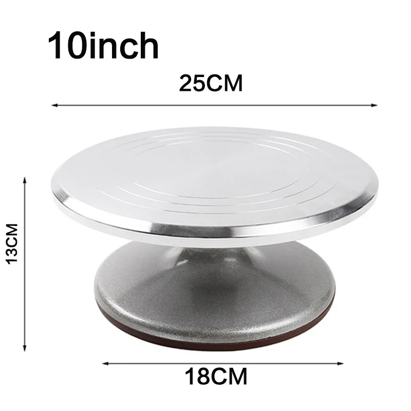 Cake Turntable Aluminum alloy 8 10 12 inch Baking tool mounted cream cake table Turntable Rotating table stand base turn Decorating