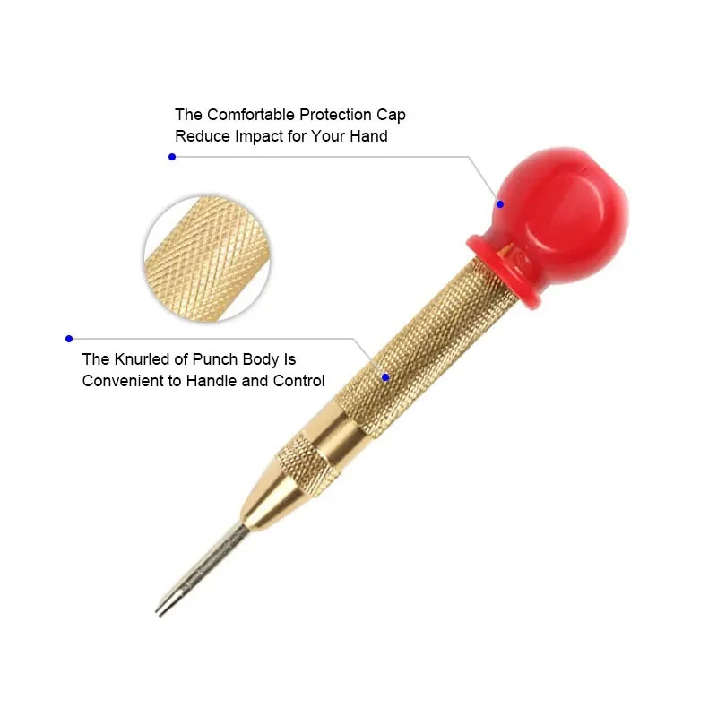  Pin Centre Hole Tool Brass Automatic Center Punch For Metal And wood For Machinists Carpenters Press Dent Marker Work