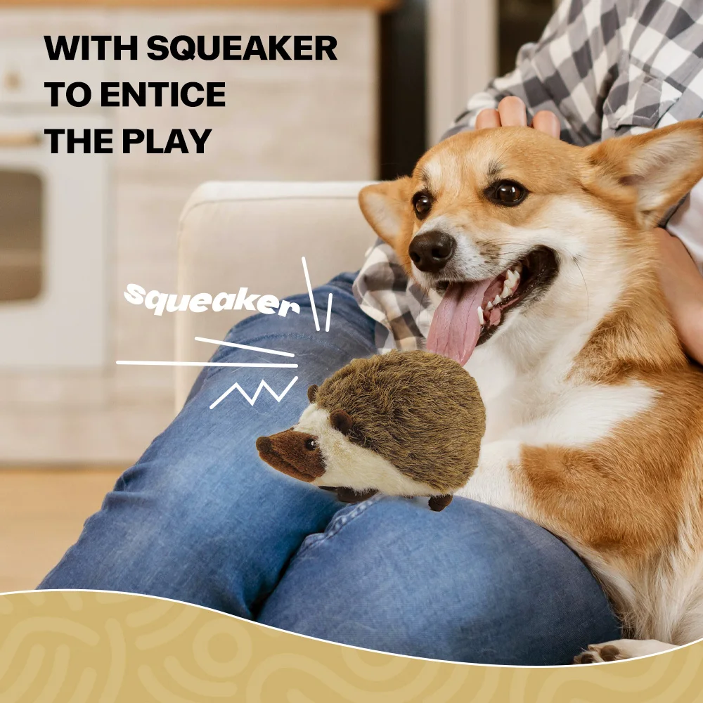 All For Paws Hedgehog Dog Toy Squeaker Faux Fur Animal Dog Toys Realistic Wildlife Appearance Stimulates Dog Accessories 2