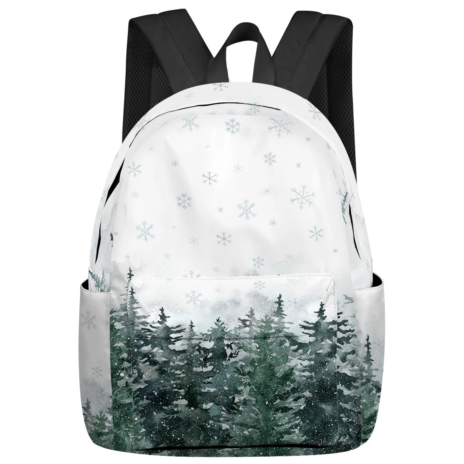 

Christmas Watercolor Pine Forest Student School Bags Laptop Custom Backpack For Men Women Female Travel Mochila