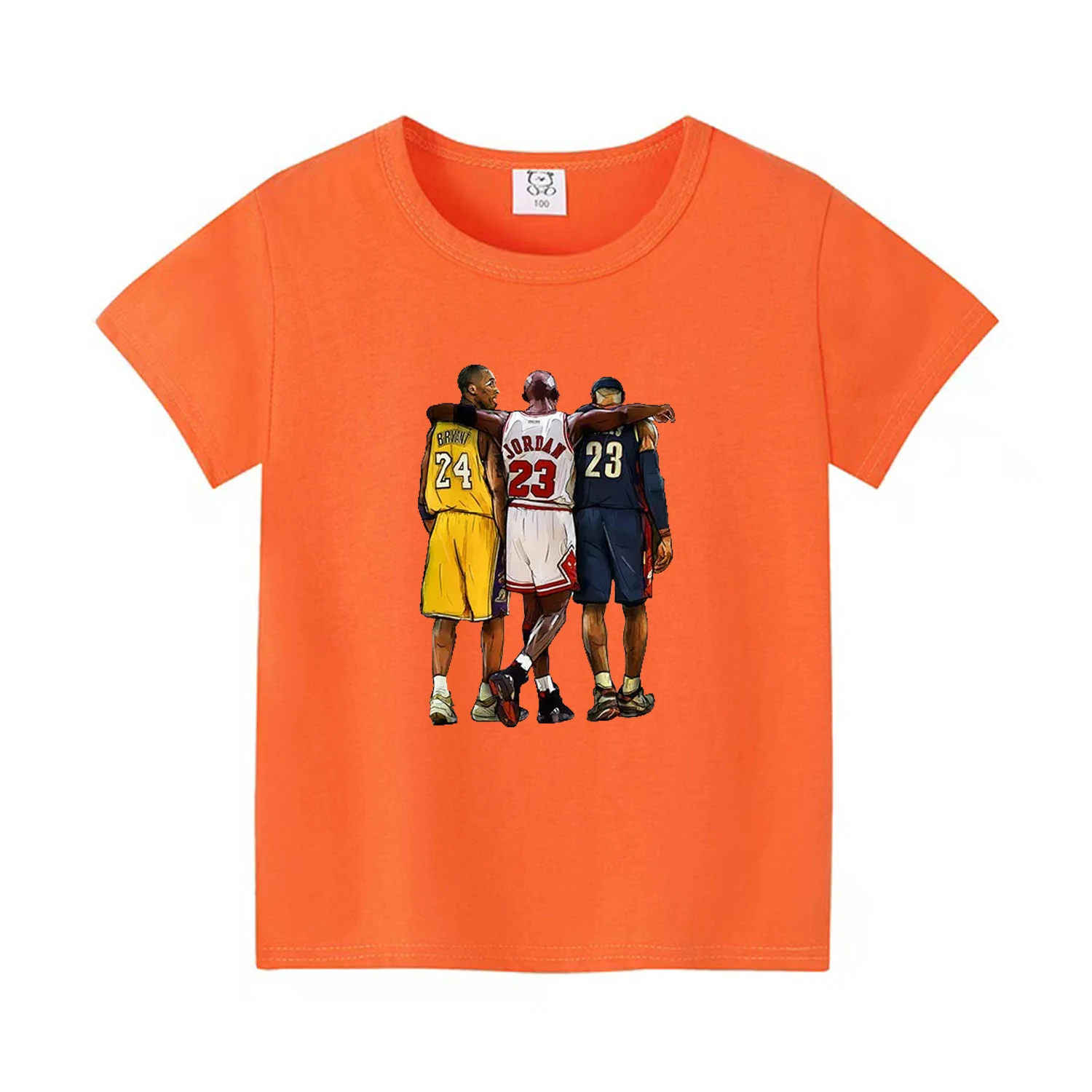 New Summer Basketball Print Tee Tops, Boy's Round Neck Casual Short Sleeve Comfortable Soft Versatile Kid T-shirt 5