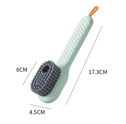 Multi-Purpose Soft Bristle Cleaning Brush with Long Handle (Green)