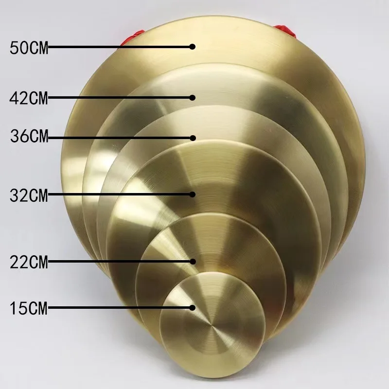 New 18 / 25/ 32 cm Hand Gong Cymbals Alloy Material Gong Chapel Opera Percussion Instrument with Round Play Hammer