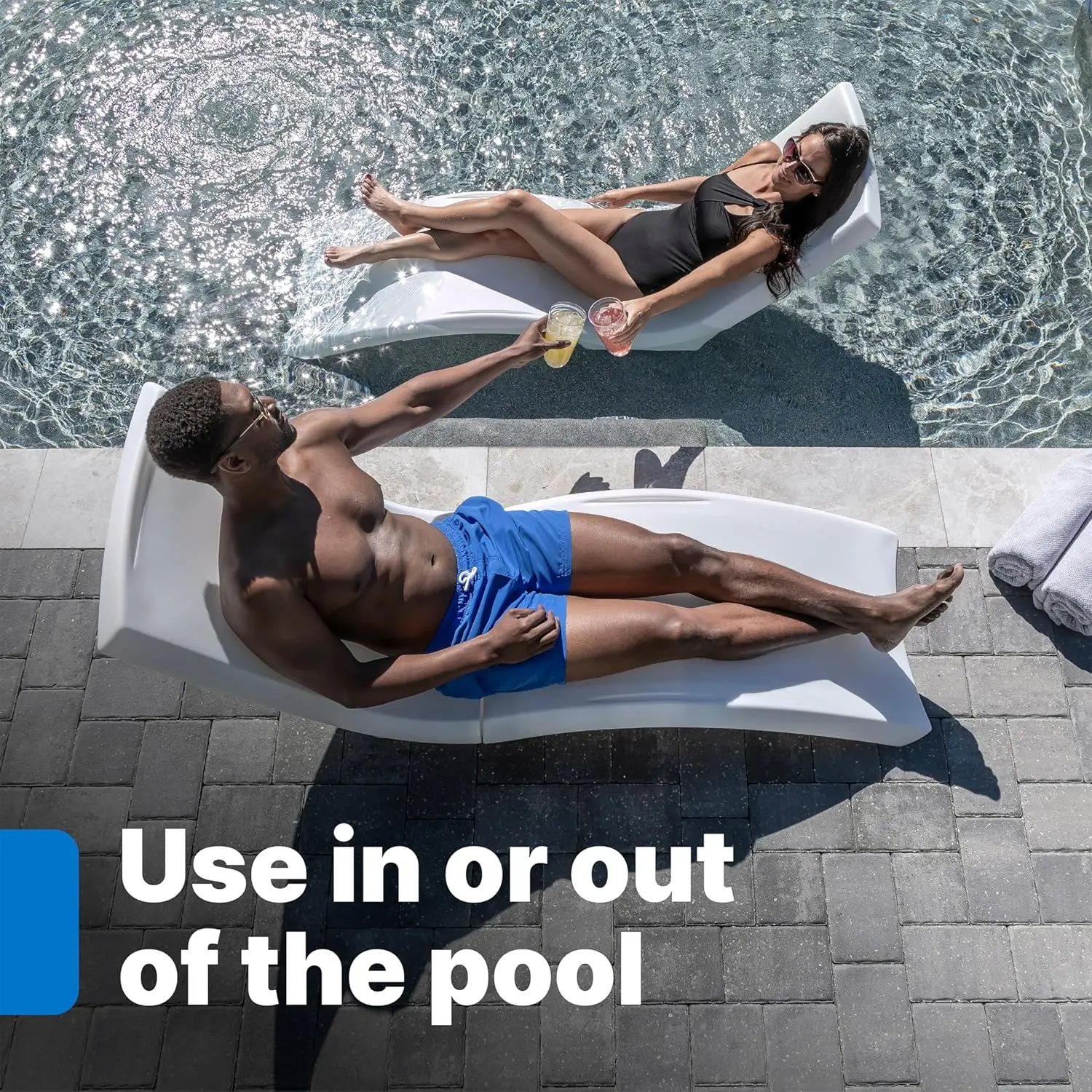 Pool Lounger, Waterproof Patio Furniture, Pool Lounge Chair for Sun Shelf, Use in Pools with  Shelves Up to 9-Inches Deep 4