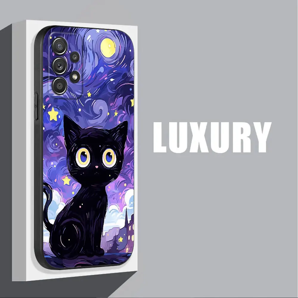 Van Gogh Starry Night Cat Soft Phone Case Cover