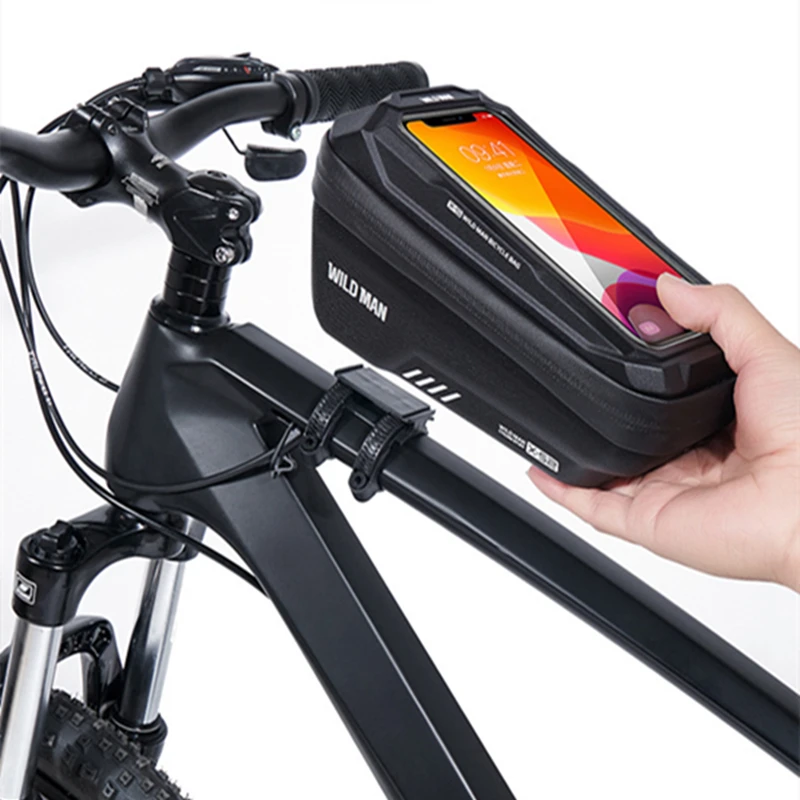 Велосипедная сумка G497 из ЭВА, жесткий корпус из материала для горного велосипеда, с передним лучом, с защитой от дождя, Детская сумка-трубка для сенсорного экрана