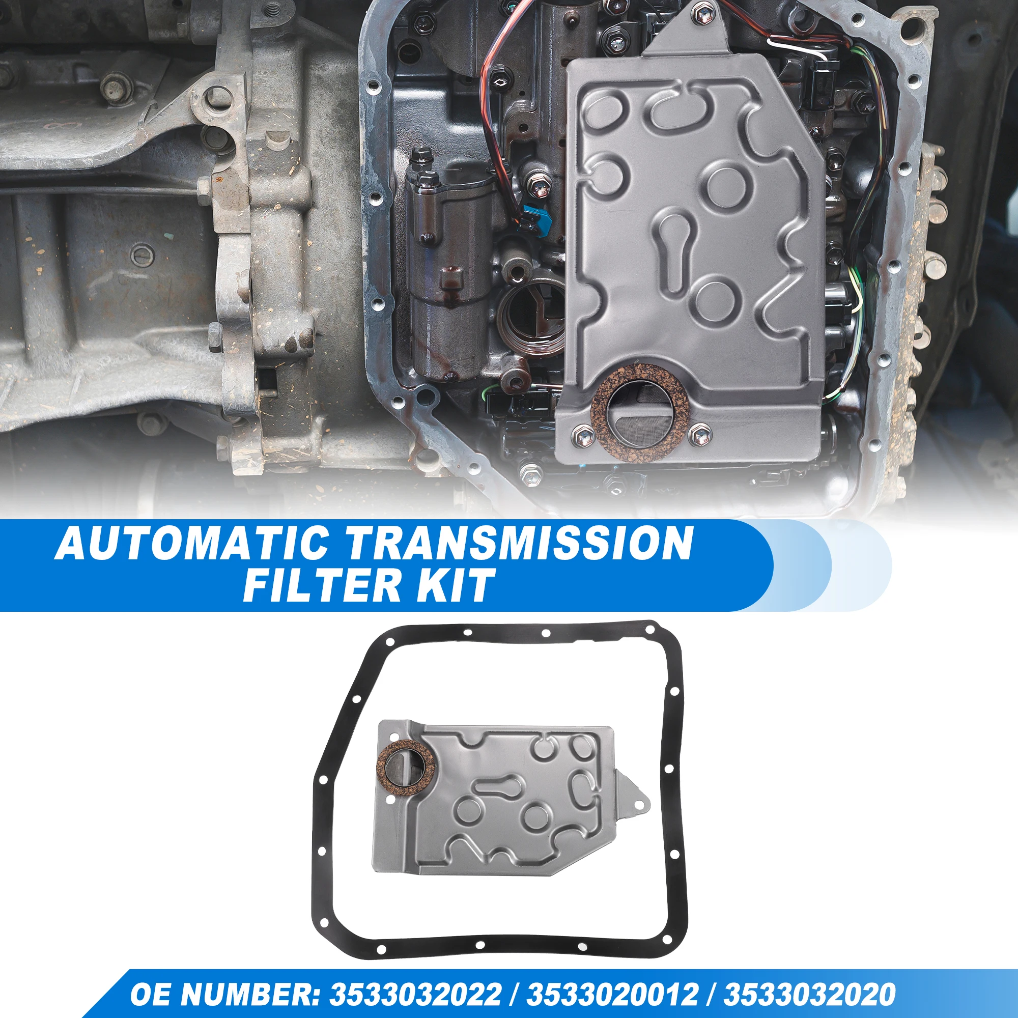 UXCELL Automatic Transmission Filter Kit CVT Oil Cooler Filter Oil Pan Gasket Kit for Toyota Corolla 2001 2002 94850449