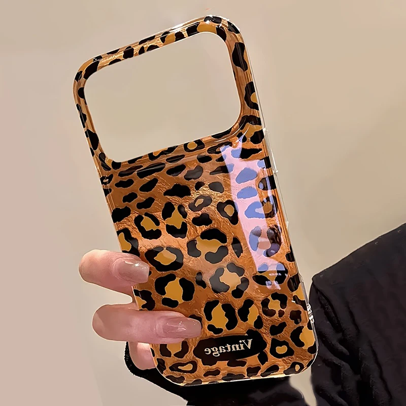 Luxury Orange Black Leopard Print Pattern Silicone Soft Phone Case