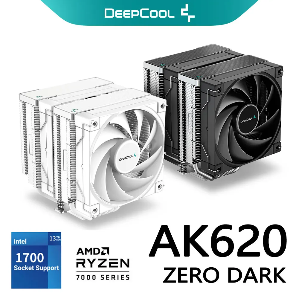 Deepcool Ak620 Bianco/Nero 6 Heatpipes Cpu Air Cooler Twin Towers Radiatore Per Intel 12Th Generation Lga1700 2011 115X 1200 Am4