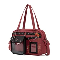 Kabaqoo – sac à bandoulière en toile Love and Deepspace pour femmes, sac fourre-tout mignon multifonction de grande capacité pour filles 2