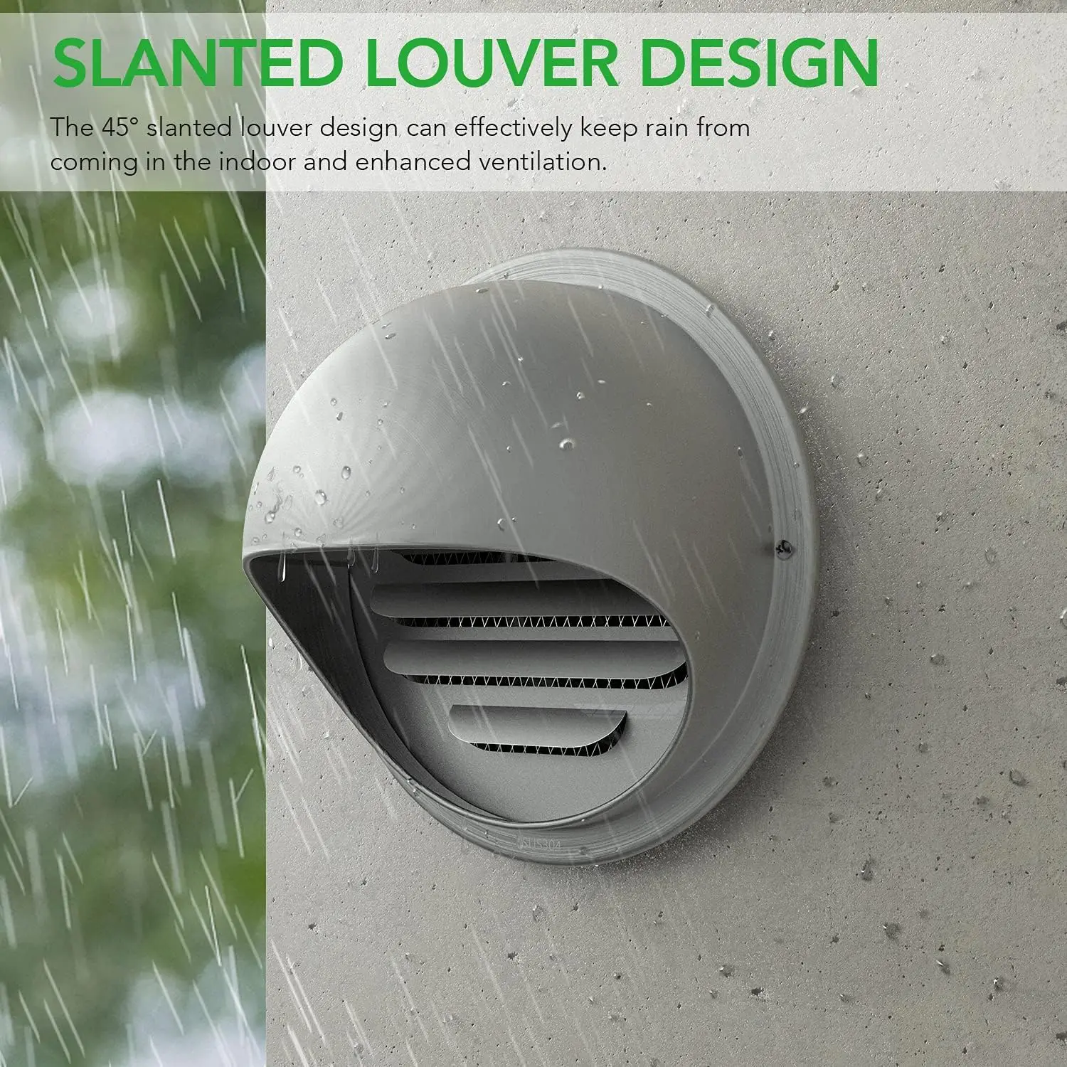 80/100/120MM Stainless Steel Exterior Wall Air Outlet Grille Round Heating Cooling Ceiling Air Vent Ducting Ventilation Exhaust Air Vent Grille Ventilation Grille Air Vent Cover