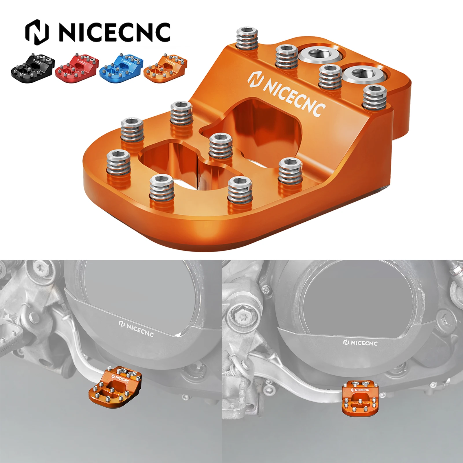 Orange Brake Pedal Step Plate & Gear Shift Lever Tip For KTM 950 - Foto 3
