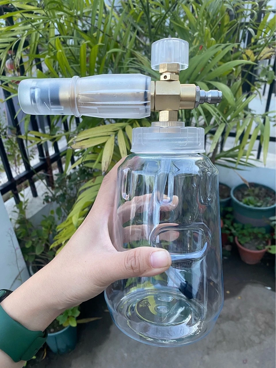 1LFoam Lance Fully Transparent for Car Washers with Nozzle Foam Gun Foam Genenrator Sprayer Cannon for High Pressure Water Pumps
