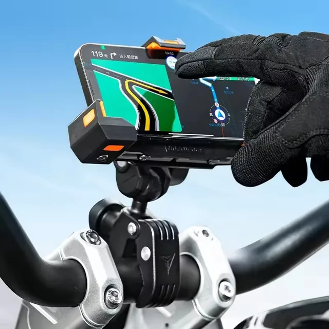 MOTOWOLF Motorcycle Outdoor Shock Absorbing Mobile Phone Holder Triangles Fixed Holder Wireless Charging Navigation Holder