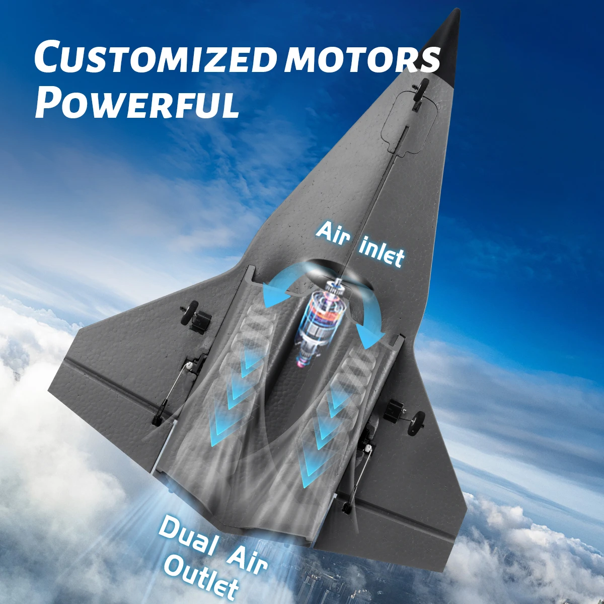 SR72 RC Plane 2.4G 4CH RC Fighter With Concealed Culvert Design FX9672 RC Airplane Powerful Motors RTF Aircraft Boys Toys 3