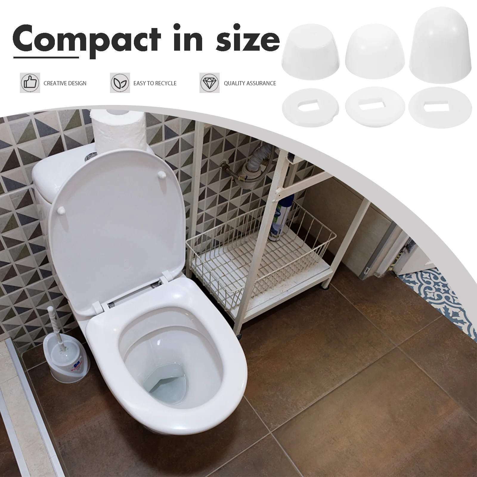 6 Pcs Toilet floor bolts sets decorative caps plastic parts bathroom accessories hardware installation components