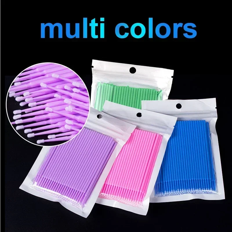 Cleaning Micro Cotton Brush Lash Extension 100Pcs Eyelash Swab Individual Eyelashes Microbrush Beauty Makeup Clean Remover Tools