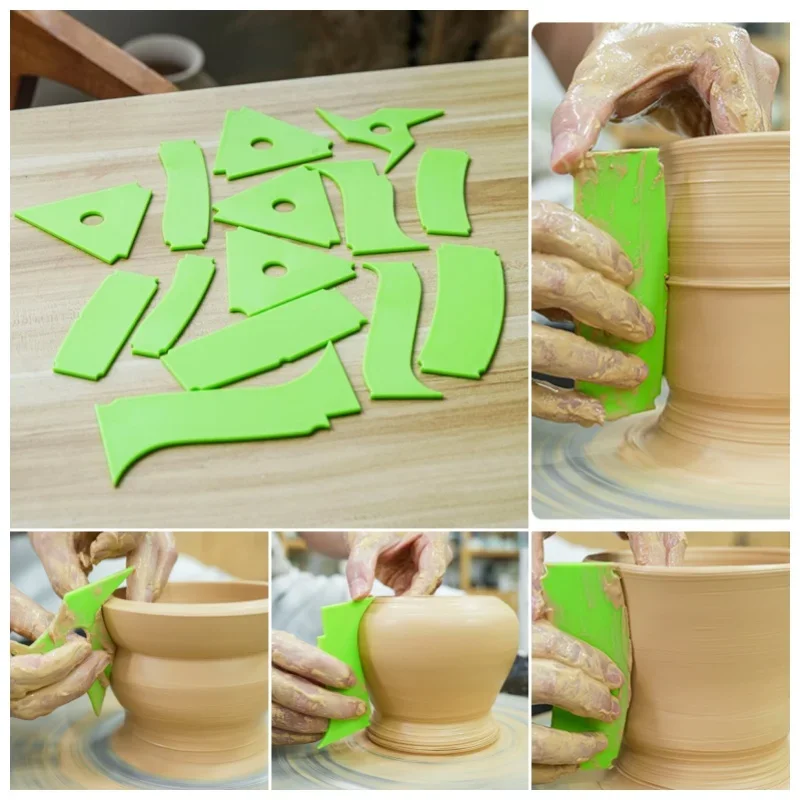 Pottery Tools Ceramic Drawing Scraper ABS Material DIY Ceramic Texture Auxiliary Clay Trimming Sculpture Shaping 14pcs/set