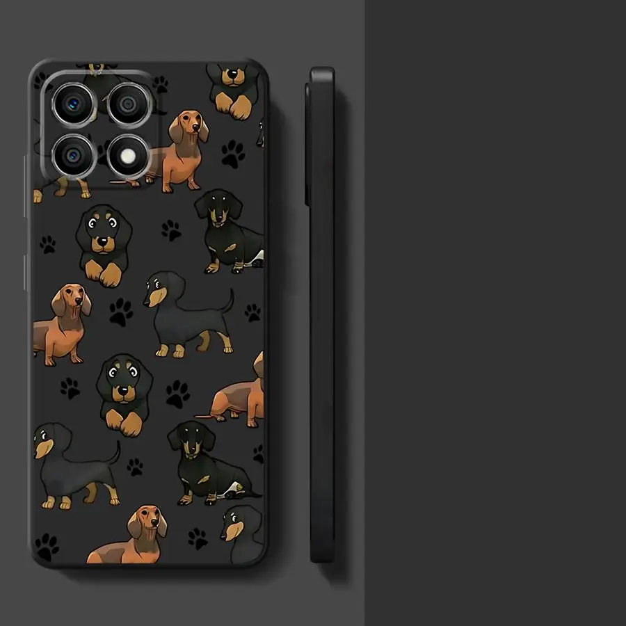 Chic Dachshunds Black Soft Phone Cover Case