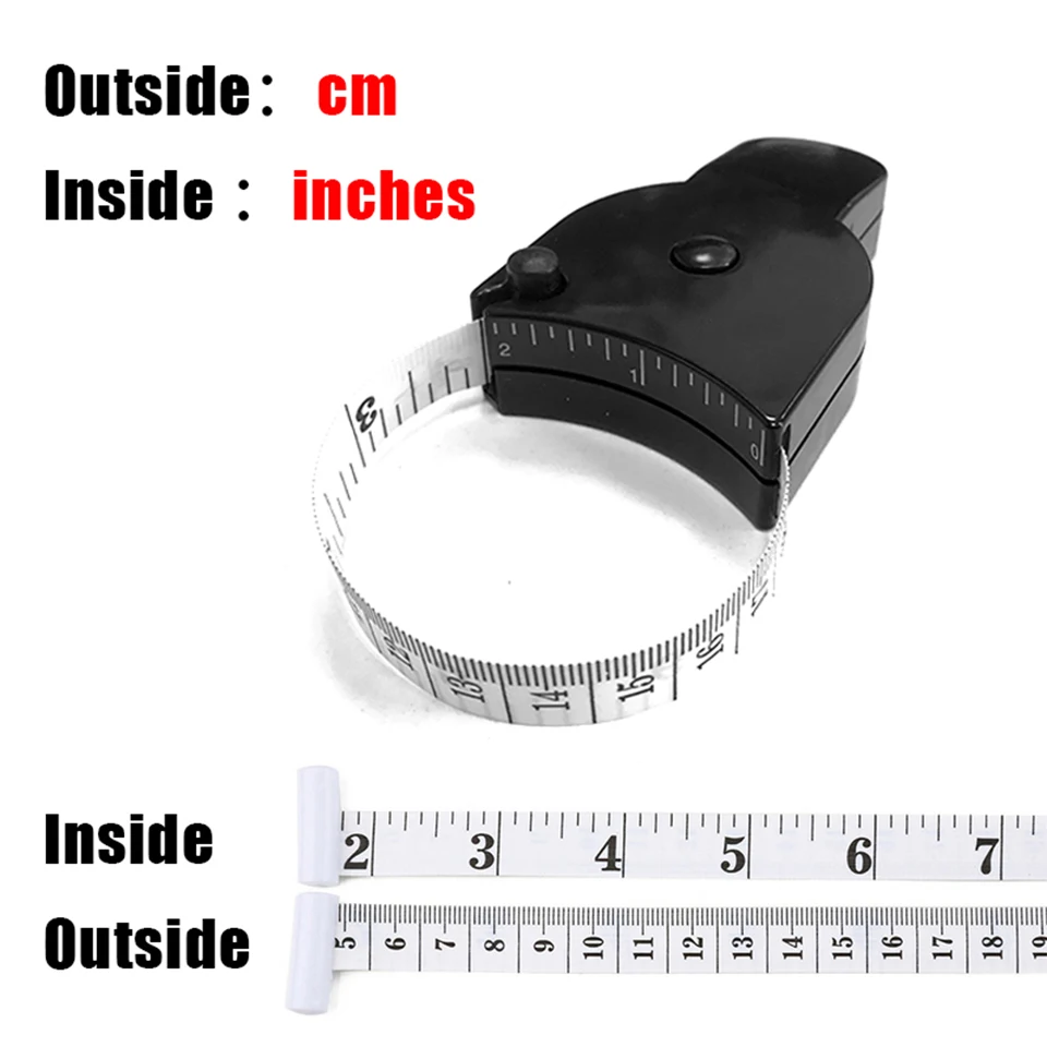 150 cm/60 inch Retractable Ruler Body Measuring Tape Self-tightening Automatic Telescopic Ruler For Fitness Weight Loss Measure angled feeler gauge