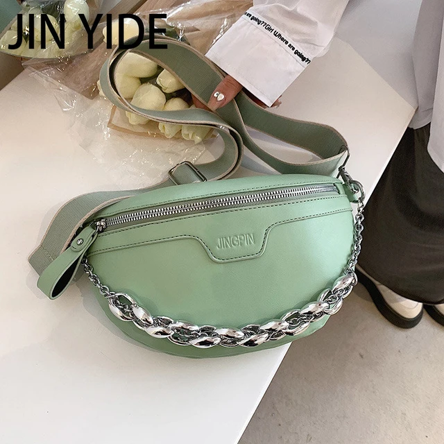 Stylish Plaid PU Leather Chain Waist Bags For Women Elegant Waist Pack  Female Fanny Pack Wide Strap Crossbody Chest Bag 2022 - AliExpress