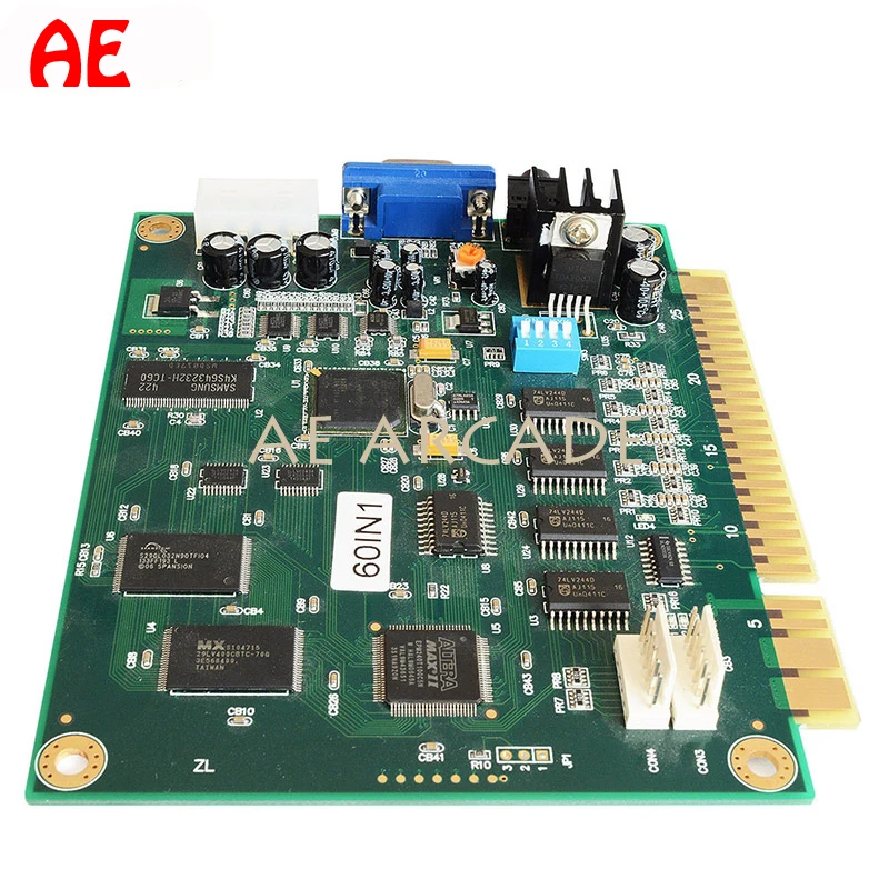 60 In 1 Jamma 아케이드 보드 CGA VGA 수직 출력 레트로 클래식 수평 내구성 멀티 케이드 PCB 마더 보드 아케이드 게임
