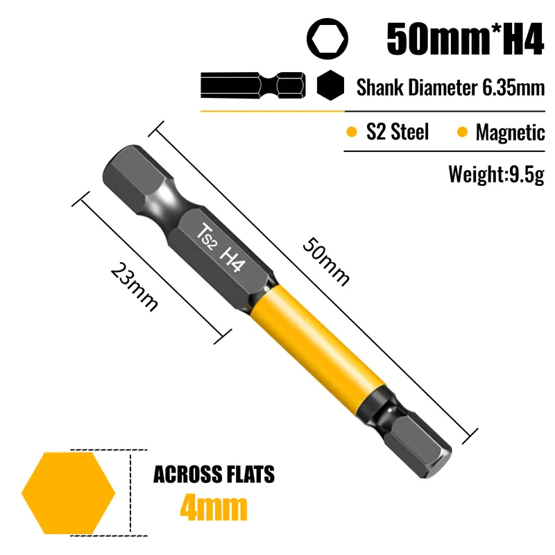 Allen Wrench Drill Bit Hex Driver Bits Set 50/100/150mm H1.5-H10mm with Magnetic Grip and Slip Design for Secure Screw Holding - Image 22