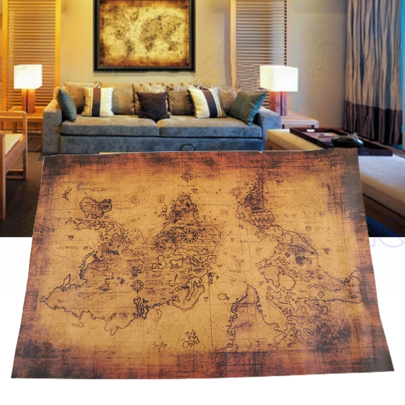 Old World Map Vintage Style Retro Paper Poster Home Wall Decoration Gift