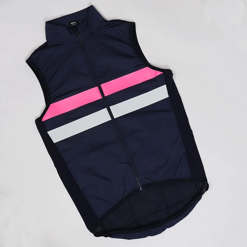 

In stock!2022 Navy New High visibility reflective windproof cycling gilet men or women cycling windbreaker vest with back pocket