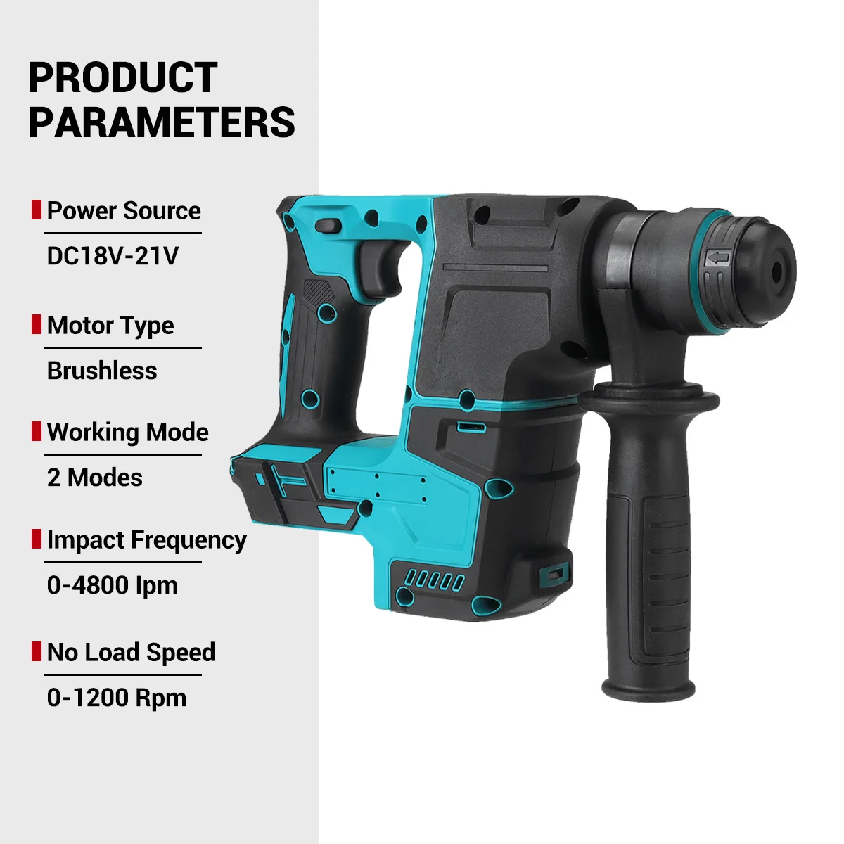 26mm Brushless Electric Impact Hammer Cordless Hammer Drill Steel Concrete Wood Drilling Chiseling For Makita 18V Battery 5