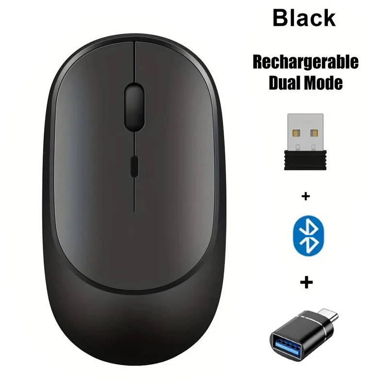 Rechargeable Dual Mode Wireless Mouse with Silent Clicks