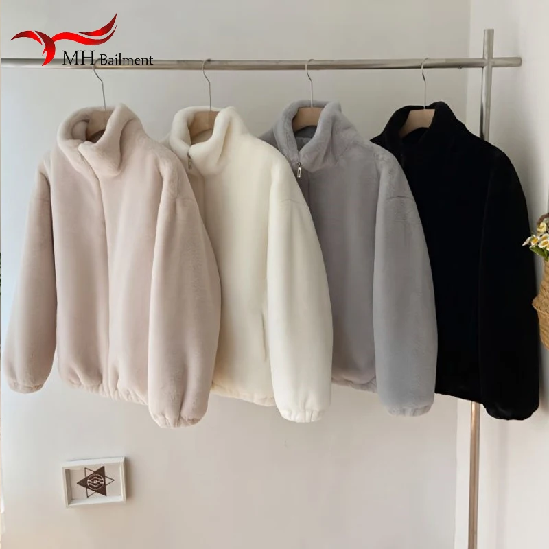 

New Women Winter Faux Fur Coat Korea Fashion Elegant Warm Loose Outercoat Lady High Quality Ladies Party Outfits Casual Jacket